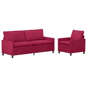 vidaXL Diivanikomplekt 2 pcs Veinpunane Samet