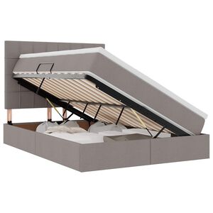 vidaXL Voodi hoiukohaga ja madratsiga peaga Pruunikashall 140 x 190 cm