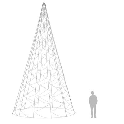 vidaXL jõulupuu vaiaga, külm valge, 3000 LEDi, 800 cm
