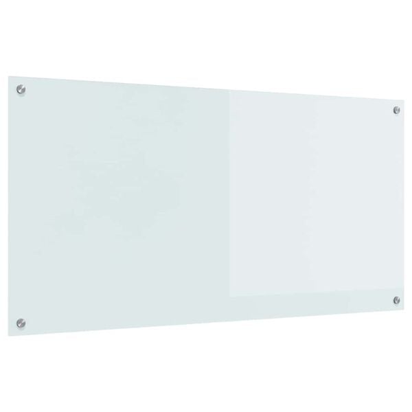 vidaXL K&ouml;gi Splashback Valge 120 x 60 cm karastatud klaas
