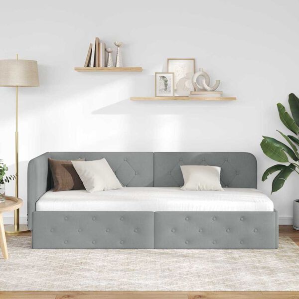 vidaXL Nurgavoodi raam peaga Helehall 80 x 200 cm kangas