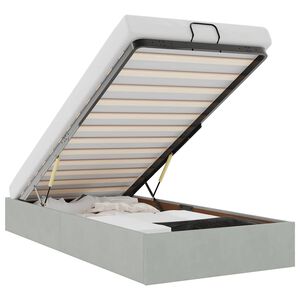 vidaXL Ottomani voodiraam ilma madratsita, helehall, 100x200 cm, samet