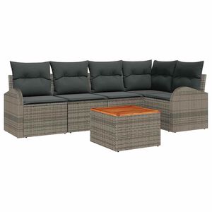 vidaXL Aia Diivanikomplekt padjaga 6 pcs Hall pol&uuml;rotang