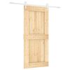 vidaXL Libisev uks Looduslik ja Valge 95 x 210 cm Tahke m&auml;nnipuit