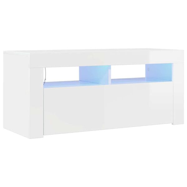 vidaXL telerialus LED-tuledega, k&otilde;rgl&auml;ikega valge, 90 x 35 x 40 cm