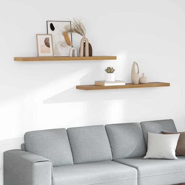 vidaXL Seinariiul 2 pcs Pruun 120 x 23,5 x 4 cm Tehispuit