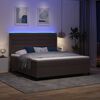 vidaXL LED Box Spring Voodi madratsiga Tume pruun 180 x 200 cm kangas