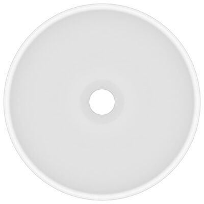 vidaXL luksuslik valamu ümar, matt valge, 32,5 x 14 cm, keraamiline