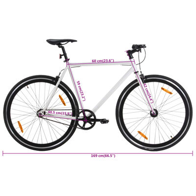 vidaXL ühekäiguline jalgratas, valge ja must, 700C 59 cm
