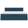 vidaXL ottomani voodi madratsiga, tumesinine, 160x200 cm, samet