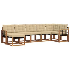 vidaXL V&auml;li diivanikomplekt padjaga 7 pcs Looduslik ja beež