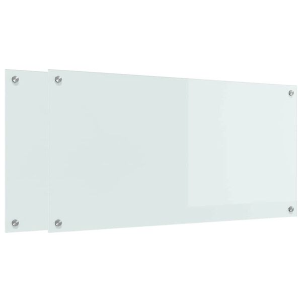 vidaXL Kögi Splashback Valge 100 x 50 cm karastatud klaas
