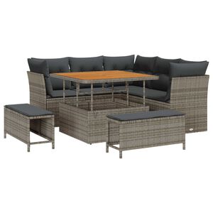vidaXL Aia Diivanikomplekt 8 pcs Hall pol&uuml;rotang