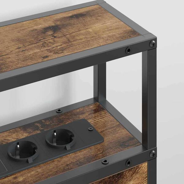 vidaXL Hoiustamispeatoe riiuliga Suitsutatud tamm 180 cm Tehispuit