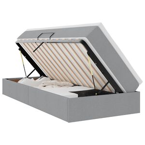 vidaXL Voodi hoiukohaga ja madratsiga Helehall 90 x 190 cm Pol&uuml;ester