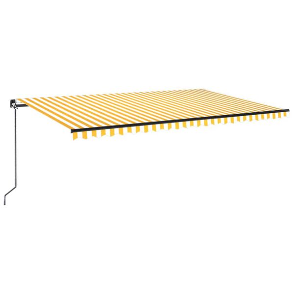 vidaXL k&auml;sitsi sisset&otilde;mmatav varikatus LED, 500x300 cm kollane, valge