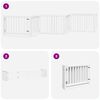 vidaXL kokkupandav koerav&auml;rav uksega, 6 paneeli, valge 480 cm, pappel