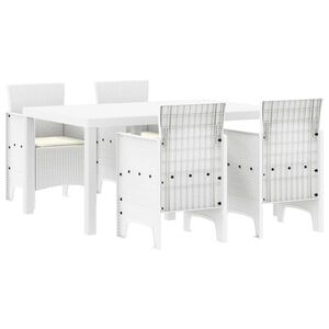 vidaXL Aia s&ouml;&ouml;gilaudade komplekt 5 pcs Valge Polt rattan