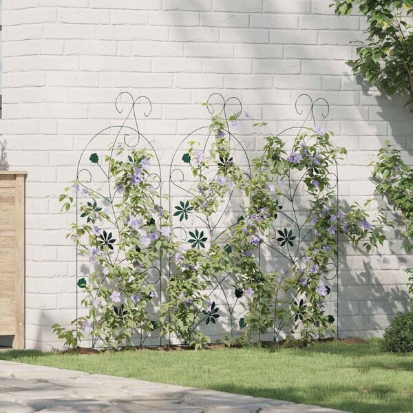 vidaXL Aiandus aiapaneel 3 pcs Roheline 112 x 40 cm Teras