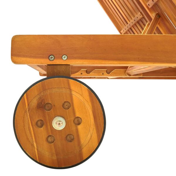 vidaXL kahekohaline päevitustool istmepadjaga, akaatsiapuit