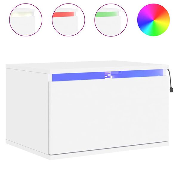 vidaXL seinale kinnitatav öökapp LED-tuledega, valge