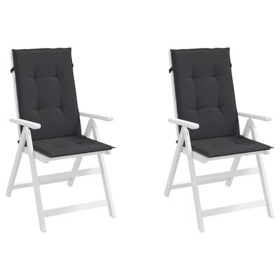 vidaXL kõrge seljatoega toolipadjad 2 tk, must, 120x50x3 cm, kangas