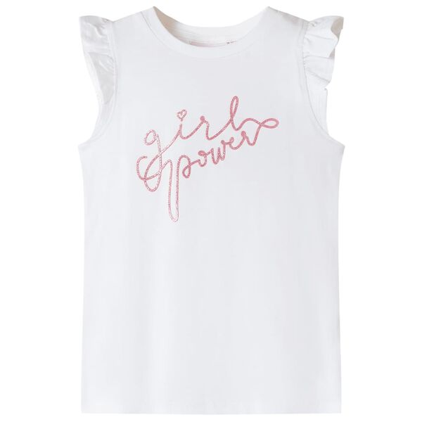 Volangidega laste T-s&auml;rk, ekr&uuml;&uuml;, 128