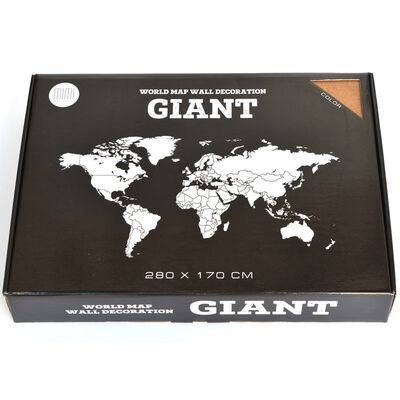 MiMi Innovations puidust seina maailmakaart, "Giant" pruun, 280x170 cm