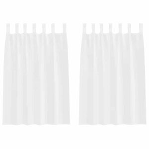vidaXL Voile Kardin kardinatega 2 pcs Valge 140 x 140 cm Polüester