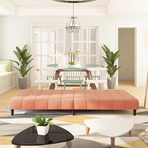 vidaXL 2-kohaline diivanvoodi, roosa, samet