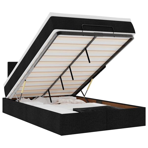 vidaXL ottomani voodi madratsiga, must, 120x190 cm, kangas