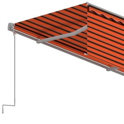 vidaXL automaatne varikatus rulooga, 4 x 3 m, oranž/pruun