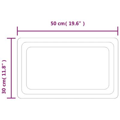 vidaXL LED-vannitoapeegel, 50x30 cm