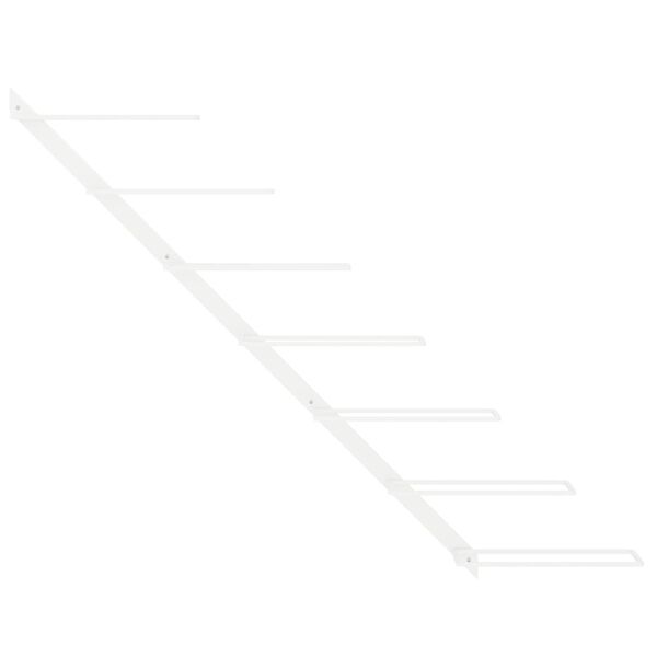 vidaXL seinale kinnitatav veiniriiul 7 pudelile, valge metall