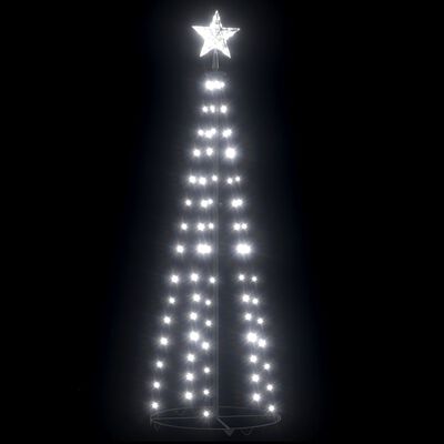 vidaXL koonusekujuline jõulupuu 84 külma valget LEDi, 50 x 150 cm