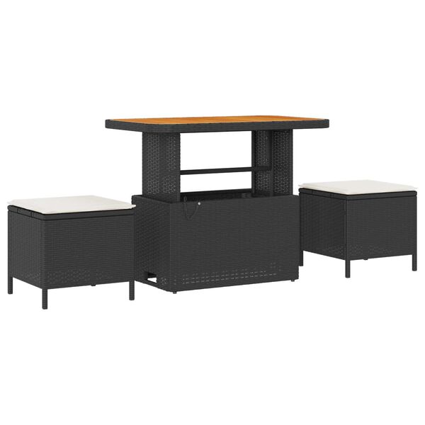 vidaXL Aia Diivanikomplekt padjaga Must ja kreem 90 x 55 x 71 cm