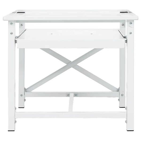 vidaXL pesumasina alus v&auml;ljat&otilde;mmatava riiuliga, valge