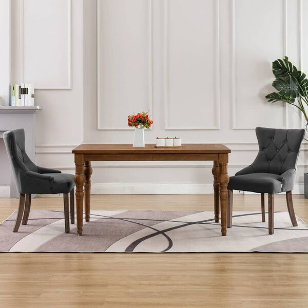 vidaXL söögitoolid 2 tk, hall, kangas