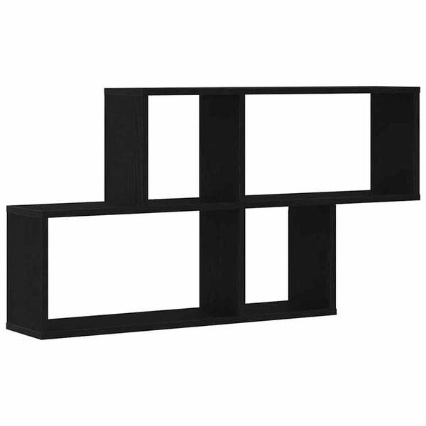 vidaXL Seinariiul riiuliga Must tamm 76 x 15 x 53 cm Tehispuit