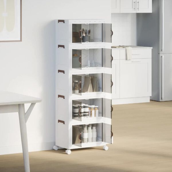 vidaXL virnastatav ratastega hoiukast 5korruseline 28L 48,5x29,5x139cm