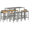 vidaXL 11-osaline aia baarikomplekt, hall, pol&uuml;rotang ja akaatsiapuit