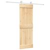 vidaXL Libisev uks Looduslik ja Valge 70 x 210 cm Tahke m&auml;nnipuit