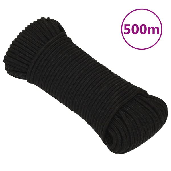 vidaXL töököis, must, 3 mm, 500 m, polüester