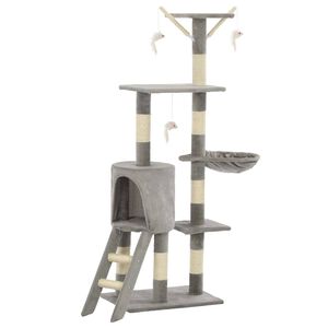 vidaXL sisalk&ouml;itega kraapimispuuga kassimaja 138 cm hall