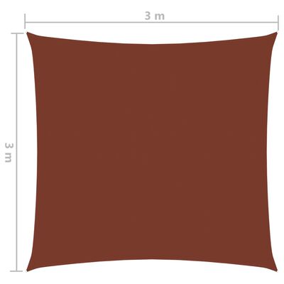 vidaXL oxford-kangast päikesepuri, kandiline, 3 x 3 m, terrakota
