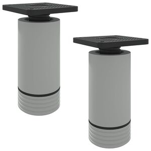 vidaXL M&ouml;&ouml;blijalad Reguleeritav 2 pcs Valge 64 x 64 x 100 mm PP