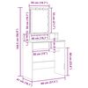 vidaXL Dressing Table sahtliga Must tamm 80 x 41 x 144.5 cm Tehispuit