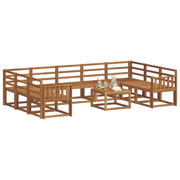 vidaXL V&auml;li diivanikomplekt 10 pcs Neutraalne Tugev akatsiapuu