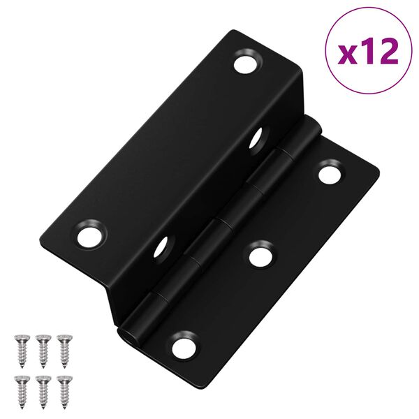 vidaXL Hing 12 pcs Must 38 x 17 x 60 mm Raud