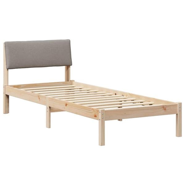 vidaXL Beti raam peaga Pruun ja taupe 75 x 190 cm Männipuit